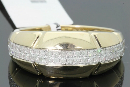 10K YELLOW GOLD .50 CARAT MENS REAL DIAMOND ENGAGEMENT WEDDING PINKY RING BAND