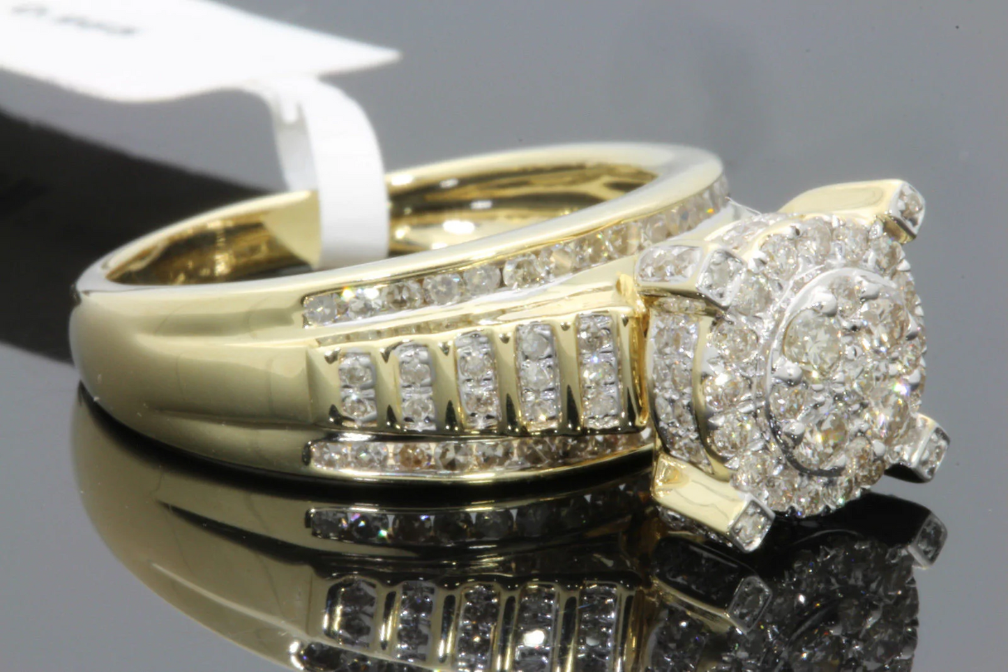 10K YELLOW GOLD 1 CARAT WOMEN REAL DIAMOND ENGAGEMENT RING WEDDING BRIDAL RING / SKU 13228R-YG