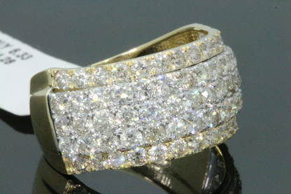 10K YELLOW GOLD 4.25 CARAT MENS REAL DIAMOND ENGAGEMENT WEDDING PINKY RING BAND