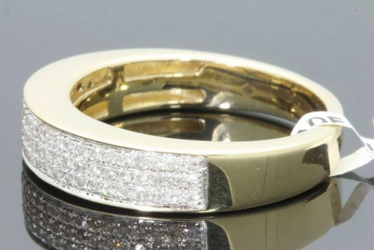 10K YELLOW GOLD .50 CARAT DIAMOND MEN WEDDING BAND BRIDAL ENGAGEMENT RING PINKY