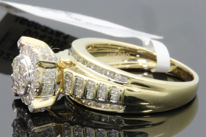 10K YELLOW GOLD 1 CARAT WOMEN REAL DIAMOND ENGAGEMENT RING WEDDING BRIDAL RING / SKU 13228R-YG