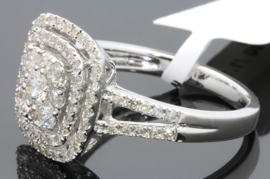 10K WHITE GOLD 1.25 CARAT WOMENS REAL DIAMOND BRIDAL WEDDING ENGAGEMENT RING