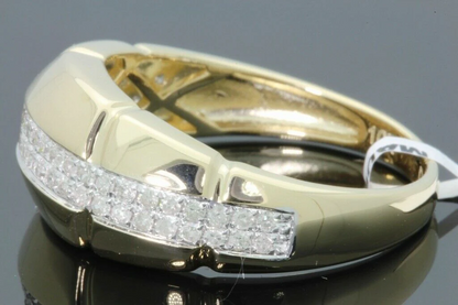 10K YELLOW GOLD .50 CARAT MENS REAL DIAMOND ENGAGEMENT WEDDING PINKY RING BAND
