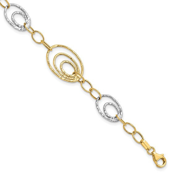 Leslie's 14K Two-tone Fancy Link Bracelet