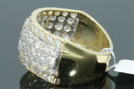 10K YELLOW GOLD 4.25 CARAT MENS REAL DIAMOND ENGAGEMENT WEDDING PINKY RING BAND