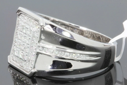 10K SOLID WHITE GOLD .75 CARAT REAL DIAMOND ENGAGEMENT RING WEDDING PINKY BAND
