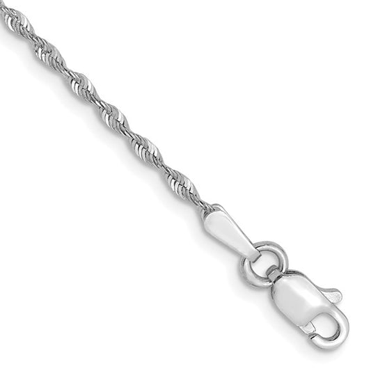 Leslie's 10k White Gold 1.5mm Diamond-Cut Lightweight Rope Chain
