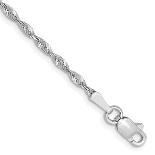 Leslie's 10k White Gold 1.8mm Diamond-Cut Lightweight Rope Chain