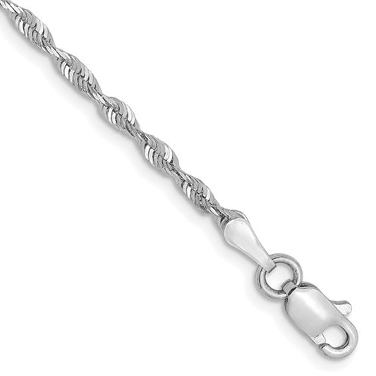 Leslie's 10k White Gold 2mm Diamond-Cut Lightweight Rope Chain