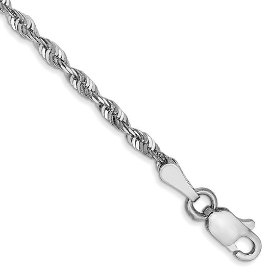 Leslie's 10k White Gold 2.25mm Diamond-Cut Lightweight Rope Chain