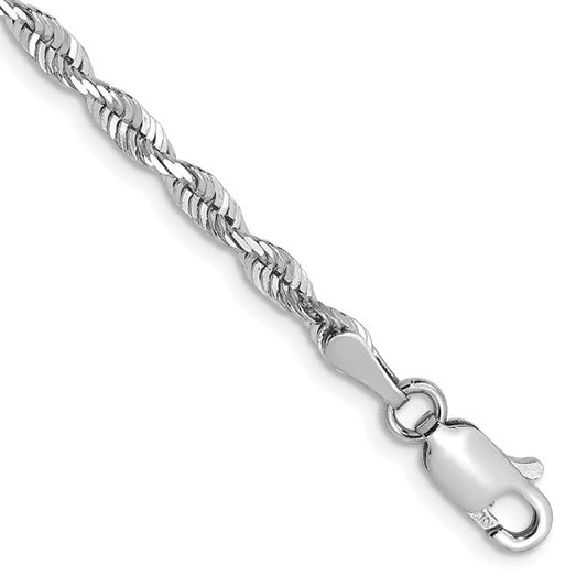 Leslie's 10k White Gold 2.75mm Diamond-Cut Lightweight Rope Chain