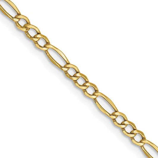 Leslie's 10k 2.5mm Semi-Solid Figaro Chain