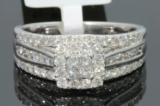 10K WHITE GOLD 1.10 CARAT WOMEN PRINCESS DIAMOND ENGAGEMENT RING WEDDING BRIDAL