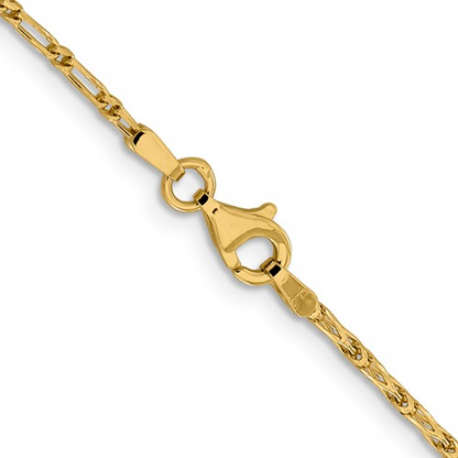 LESLIE'S 14K YELLOW GOLD 1.6MM D/C LONG LINK FRANCO CHAIN 18 in