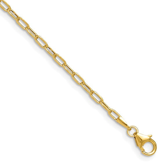 Leslie's 14k 2.2mmSemi-Solid Beveled D/C Paperclip Chain