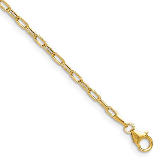 Leslie's 14k 2.2mm Semi-Solid Beveled D/C Paperclip Chain