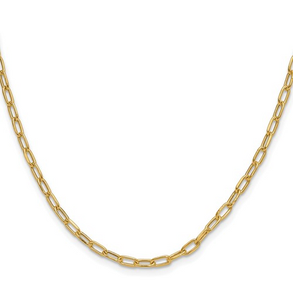 Leslie's 14k 3.0mm Semi-Solid Beveled D/C Paperclip Chain