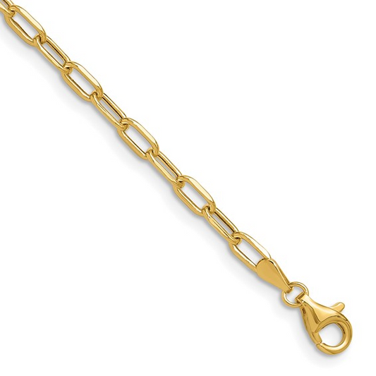 Leslie's 14k 3.0mm Semi-Solid Beveled D/C Paperclip Chain