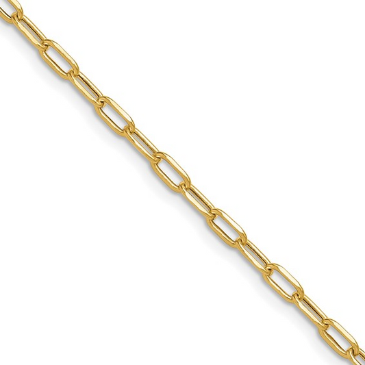 Leslie's 14k 2.2mm Semi-Solid Beveled D/C Paperclip Chain