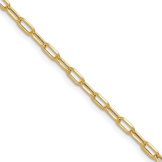 Leslie's 14k 3.0mm Semi-Solid Beveled D/C Paperclip Chain