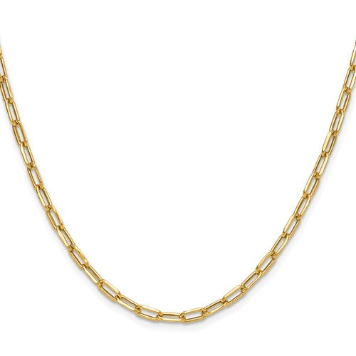 Leslie's 14k 3.7mm Semi-Solid Beveled D/C Paperclip Chain