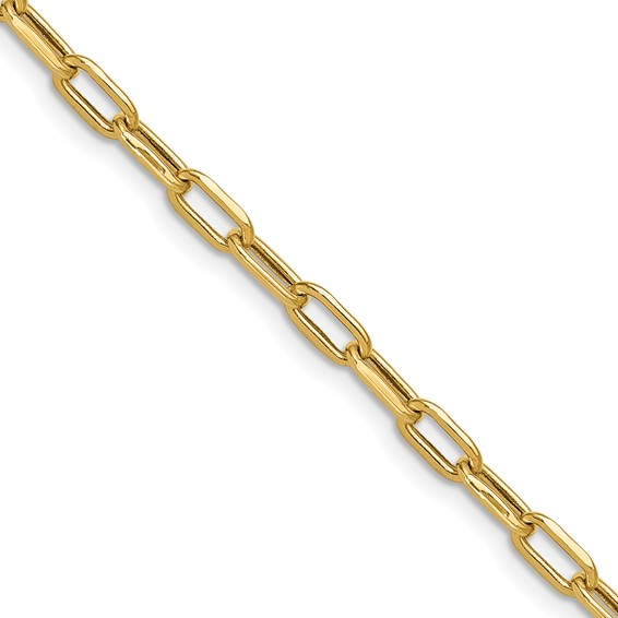 Leslie's 14k 3.7mm Semi-Solid Beveled D/C Paperclip Chain