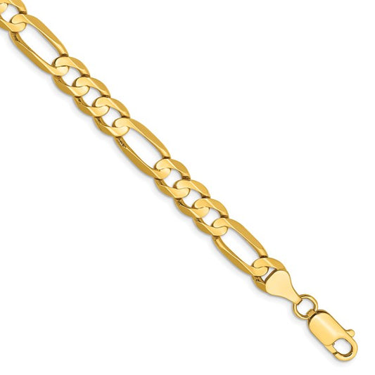 Leslie's 14k 6.75mm Concave Open Figaro Chain