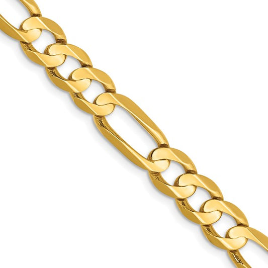 Leslie's 14k 6.75mm Concave Open Figaro Chain