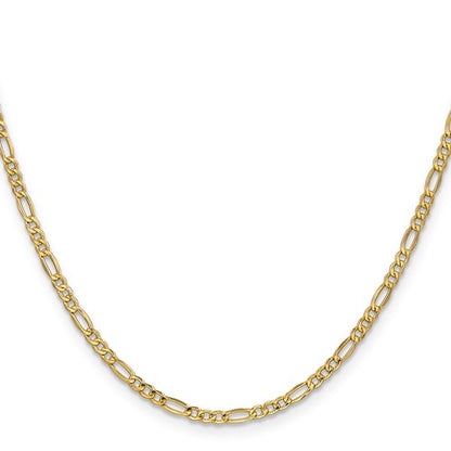 Leslie's 14k 2.5mm Semi-Solid Figaro Chain