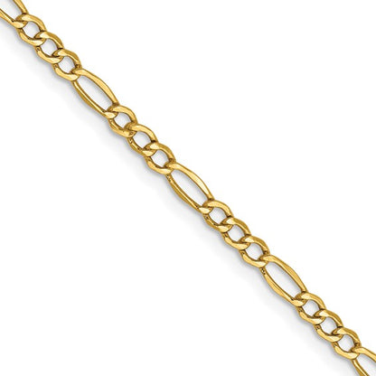 Leslie's 14k 2.5mm Semi-Solid Figaro Chain