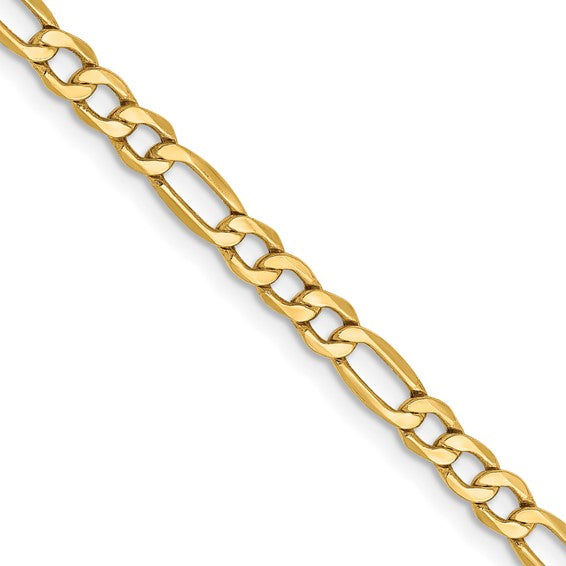 Leslie's 14k 3.5mm Semi-Solid Figaro Chain