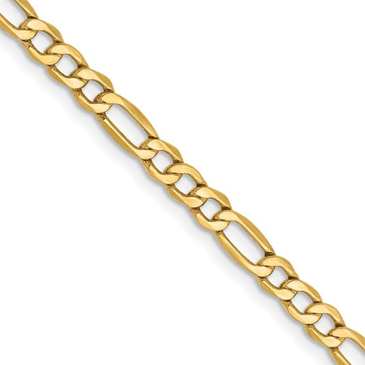 Leslie's 14k 3.5mm Semi-Solid Figaro Chain