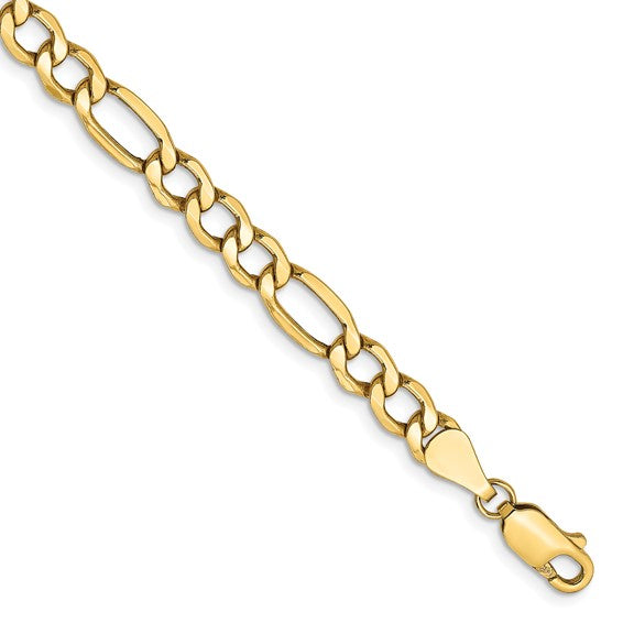 Leslie's 14k 5.75mm Semi-Solid Figaro Chain