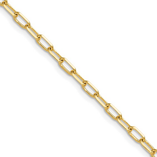Leslie's 14k 3.0mm Solid Beveled D/C Paperclip Chain