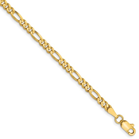 10k Concave Figaro Chain/Bracelet/Anklets