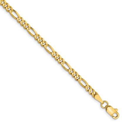 10k Concave Figaro Chain/Bracelet/Anklets