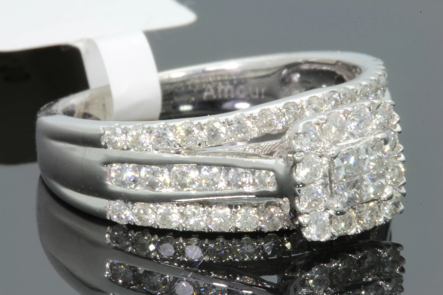 10K WHITE GOLD 1.10 CARAT WOMEN PRINCESS DIAMOND ENGAGEMENT RING WEDDING BRIDAL