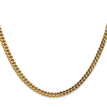 SEMI-SOLID FRANCO WITH FANCY LOBSTER CLASP CHAIN 14K 24 Inch 3.7mm