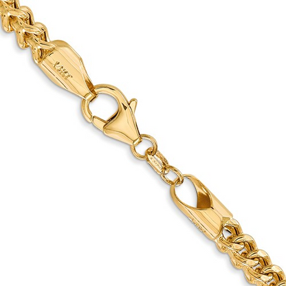 SEMI-SOLID FRANCO WITH FANCY LOBSTER CLASP CHAIN 14K 24 Inch 3.7mm