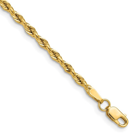 14ky 2.5mm Semi-Solid Rope Chain