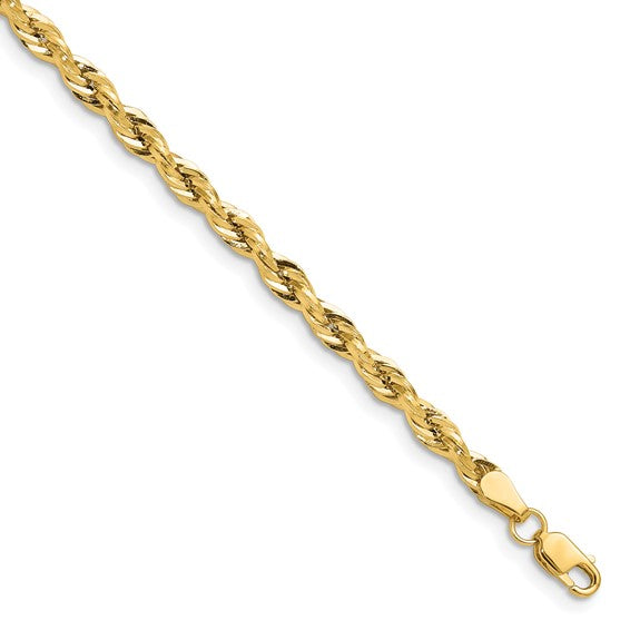 14ky 3.5mm Semi-Solid Rope Chain