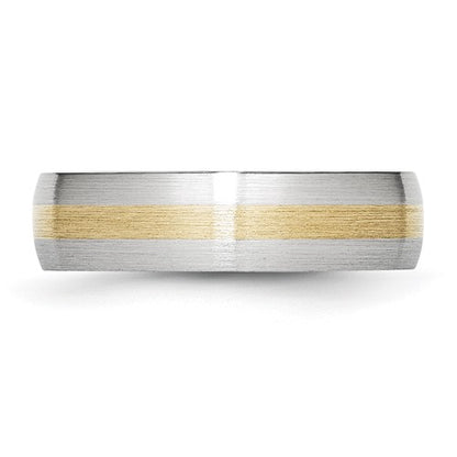 Chisel Cobalt 14k Gold Inlay Satin 6mm Band