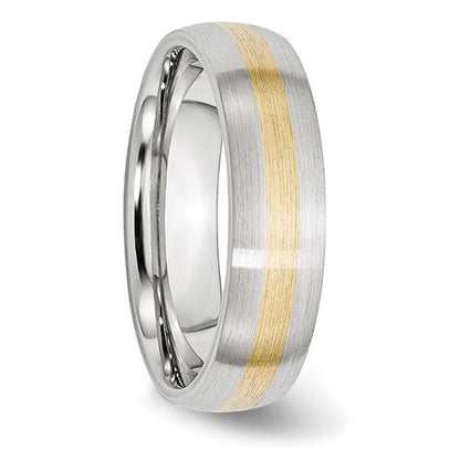 Chisel Cobalt 14k Gold Inlay Satin 6mm Band