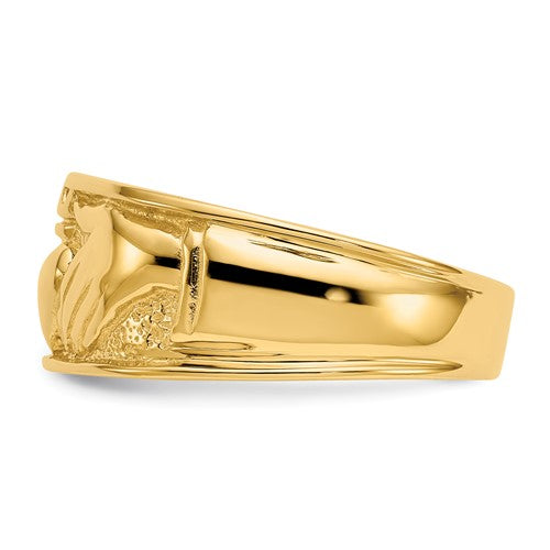 14k Polished Men's Claddagh Band