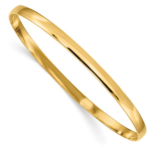 SOLID POLISHED HALF-ROUND SLIP-ON BANGLE 14k 4mm / SKU DB311