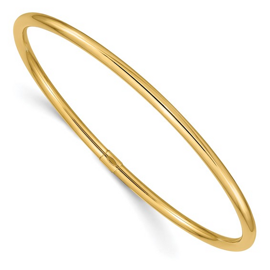 POLISHED ROUND TUBE SLIP-ON BANGLE 14k 3mm / SKU DB474