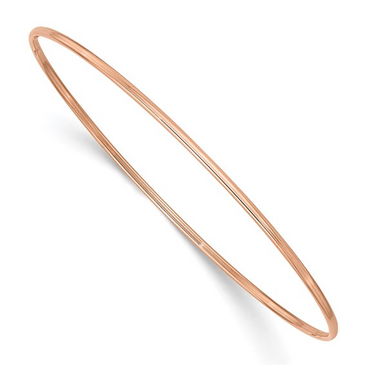 ROSE GOLD POLISHED SLIP-ON BANGLE 14k 1.5mm / SKU DB539