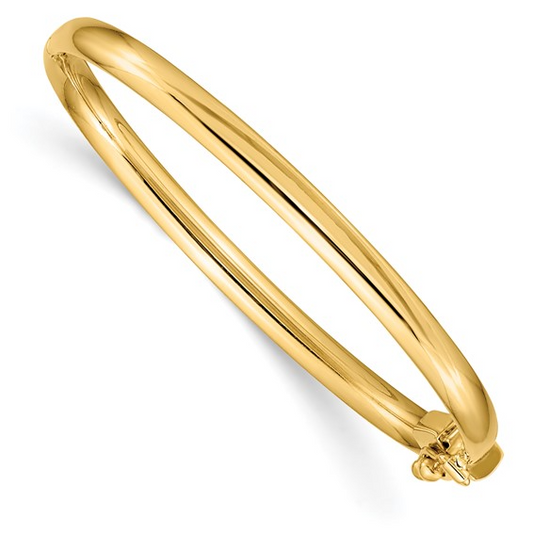 POLISHED HINGED SAFETY CLASP BABY BANGLE 14K / SKU DB573