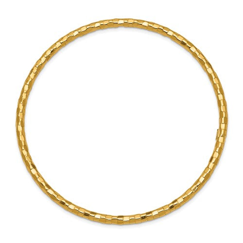 14k Polished Textured Slip-on Bangle Bracelet