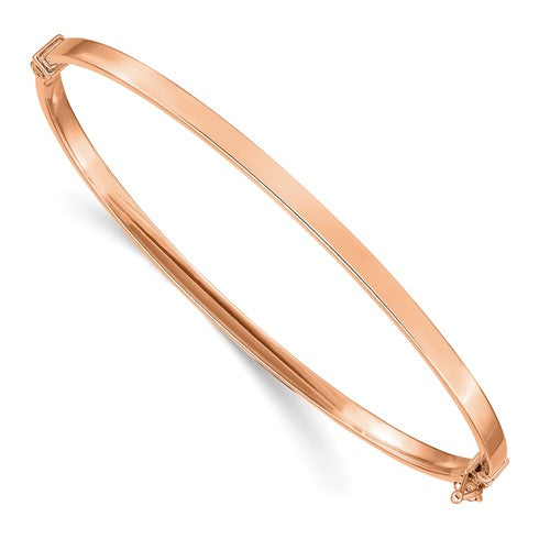 14k Rose Gold Polished Hinged Bangle Bracelet